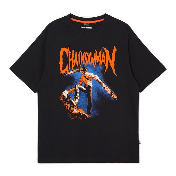 Cropp Cropp - Majica s printom Chainsaw Man - Crna