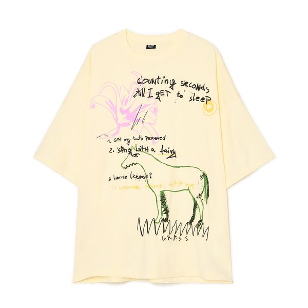Cropp Cropp - Oversize majica s printom - krem
