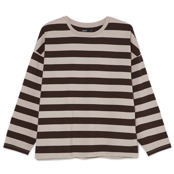 Cropp Cropp - Prugasta bluza - tamnosivo