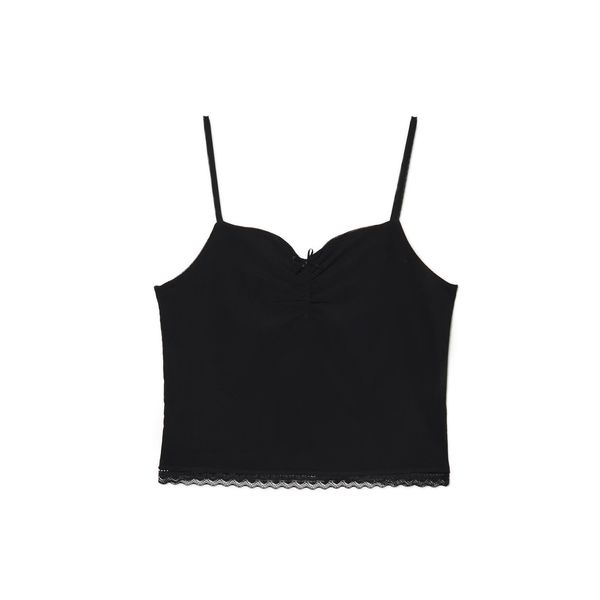 Cropp Cropp - Top s naramenicama - crno