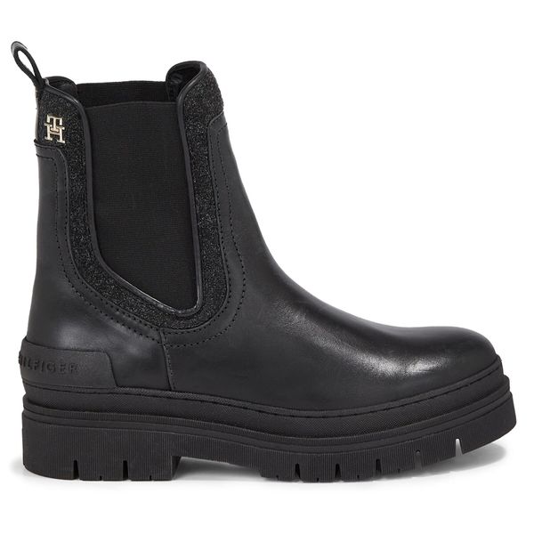 Tommy Hilfiger Chelsea cipele Tommy Hilfiger Feminine Felt Chelsea Bootie FW0FW07655 Black BDS