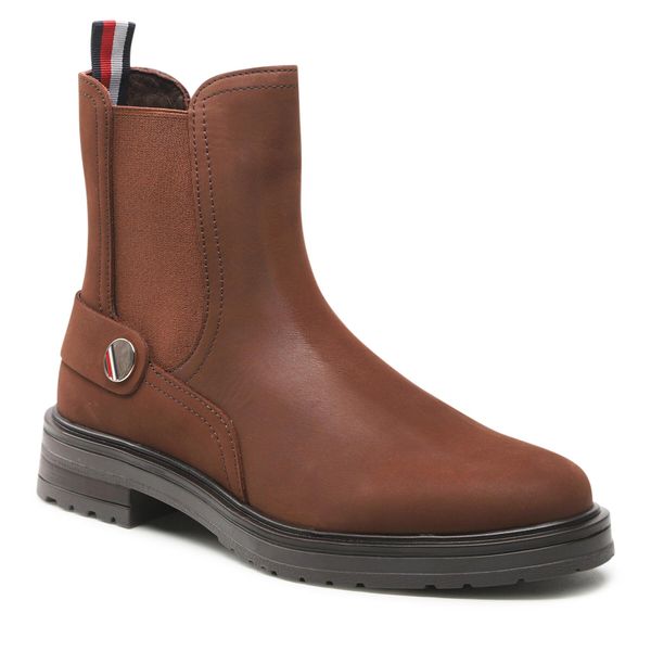 Tommy Hilfiger Chelsea cipele Tommy Hilfiger Th Coin Flat Boot FW0FW06742 Truffle Brown GT7