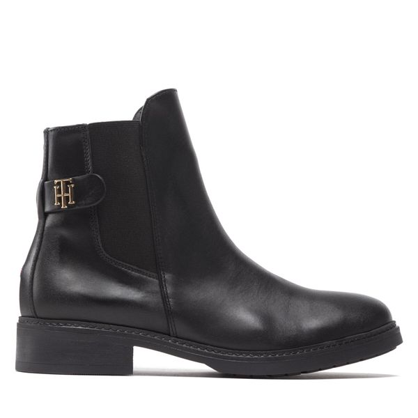 Tommy Hilfiger Chelsea cipele Tommy Hilfiger Th Leather Flat Boot FW0FW06749 Black BDS