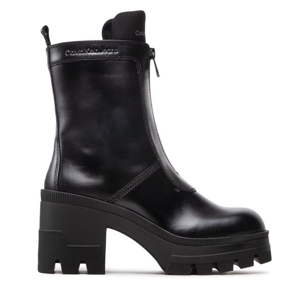 Calvin Klein Jeans Čizme Calvin Klein Jeans Chunky Heeled Boot W/Zip YW0YW00728 Black BDS