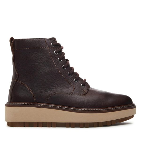 Clarks Čizme Clarks Orianna W Lace 261747994 Dark Brown Lea