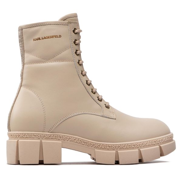 KARL LAGERFELD Čizme KARL LAGERFELD KL43250 Cream Lthr