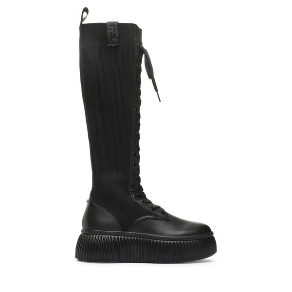 KARL LAGERFELD Čizme preko koljena KARL LAGERFELD KL42381 Black Knit Textile / Mono