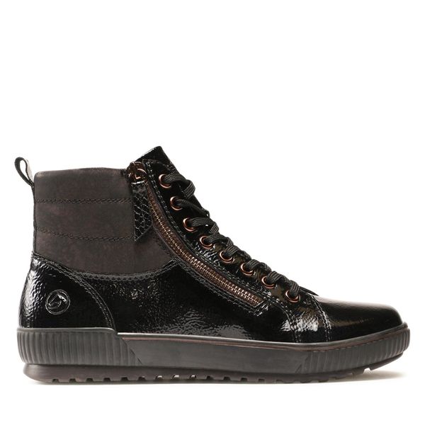 Remonte Čizme Remonte D0775-01 Nero  / Black  / Schwarz-Antique  / Schwarz 01