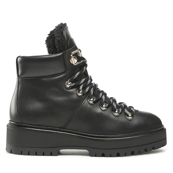 Tommy Hilfiger Čizme Tommy Hilfiger Leather Outdoor Flat Boot FW0FW06725 Black BDS