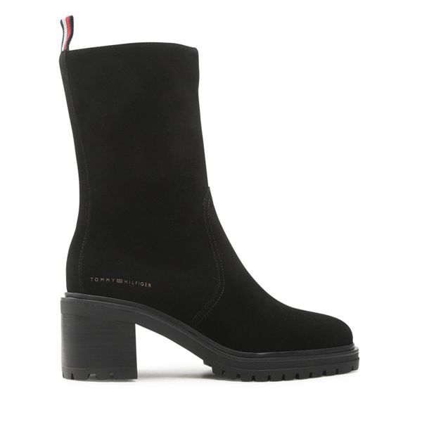 Tommy Hilfiger Čizme Tommy Hilfiger Outdoor Mid Heel Boot FW0FW06620 Crna