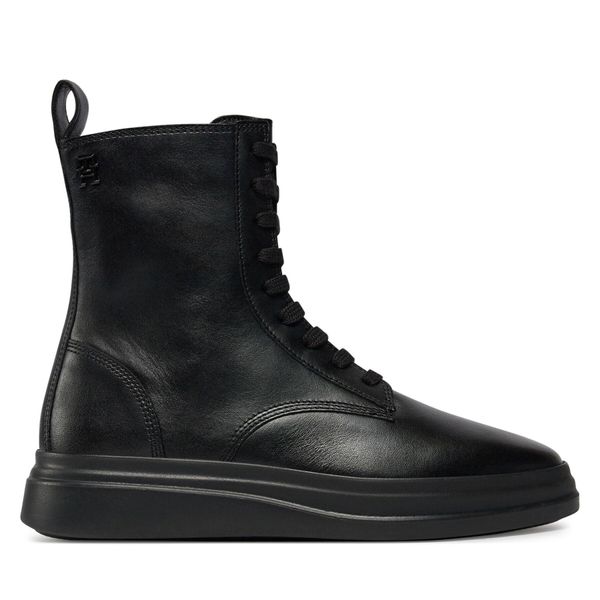 Tommy Hilfiger Čizme Tommy Hilfiger Sporty Leather Flat Boot FW0FW07799 Black BDS