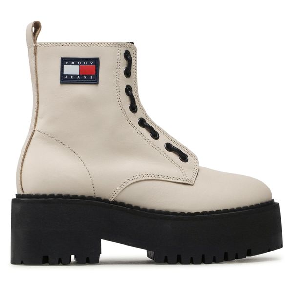 Tommy Jeans Čizme Tommy Jeans Tamy Higher 3A - Zip Up EN0EN02005 Ivory YBI