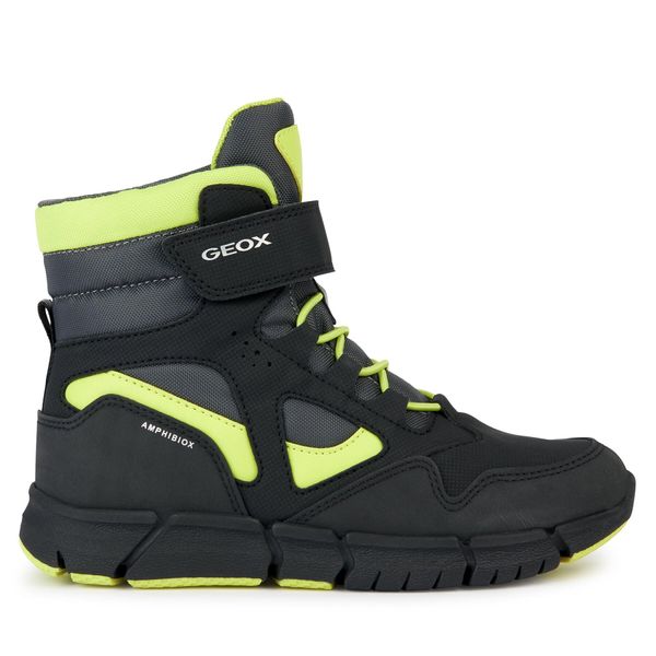 Geox Čizme za snijeg Geox J Flexyper Boy B Abx J369XB 0CEFU C0802 M Black/Lime