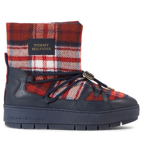 Tommy Hilfiger Čizme za snijeg Tommy Hilfiger Tartan Snowboot FW0FW07612 Space Blue DW6