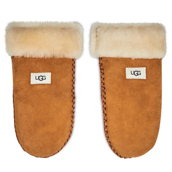 Ugg Dječje rukavice Ugg K Sheepskin Mitten W Stitch 20095 Chestnut