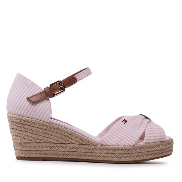 Tommy Hilfiger Espadrile Tommy Hilfiger High Wedge Seersucker FW0FW07158 Seersucker/Soothing Pink 0J8