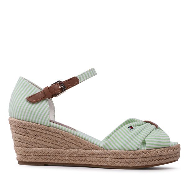 Tommy Hilfiger Espadrile Tommy Hilfiger High Wedge Seersucker FW0FW07158 Seersucker/Springlime 0H7