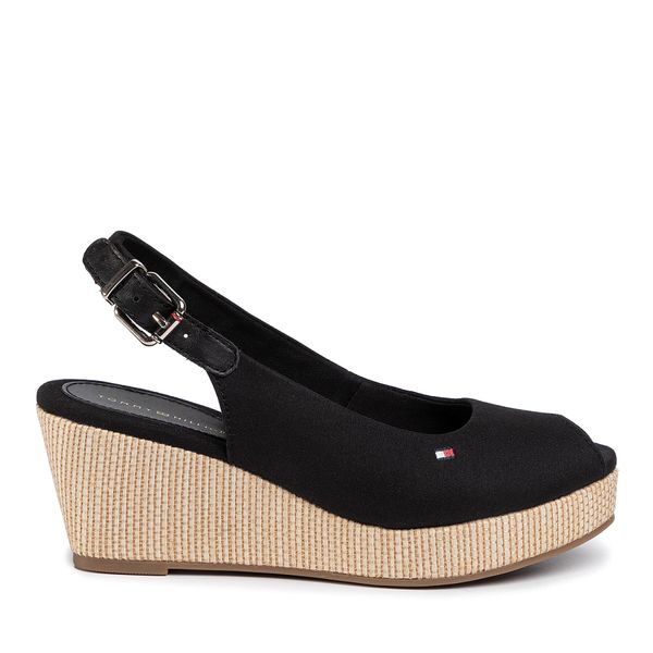 Tommy Hilfiger Espadrile Tommy Hilfiger Iconic Elba Sling Back Wedge FW0FW04788 Black BDS
