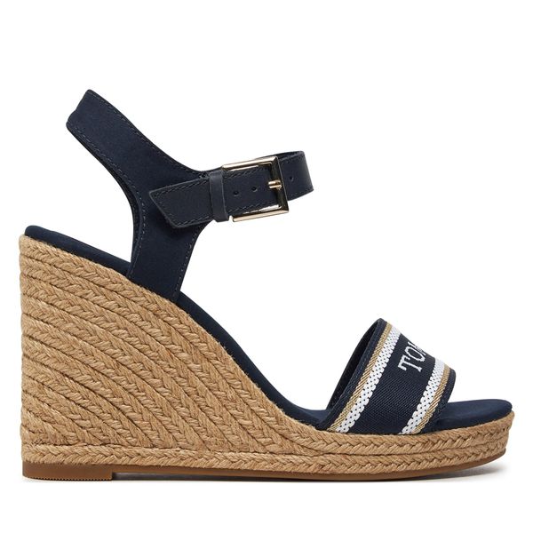 Tommy Hilfiger Espadrile Tommy Hilfiger Mono Webbing High Wedge Sandal FW0FW08046 Tamnoplava