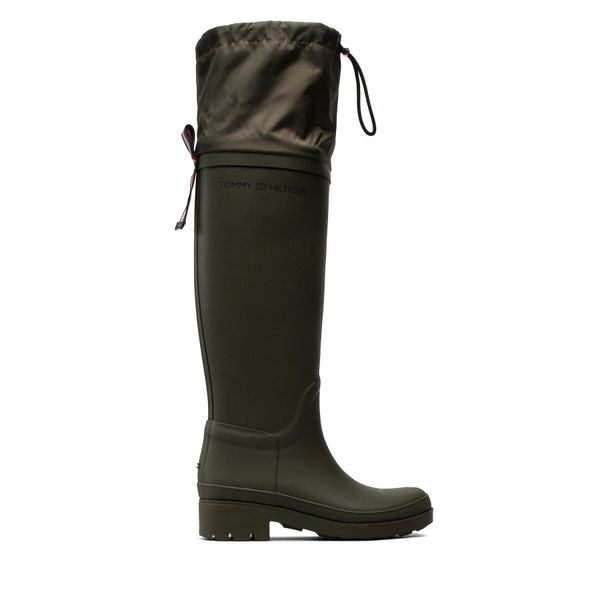 Tommy Hilfiger Gumene čizme Tommy Hilfiger Overknee Rainboot FW0FW06778 Army Green RBN