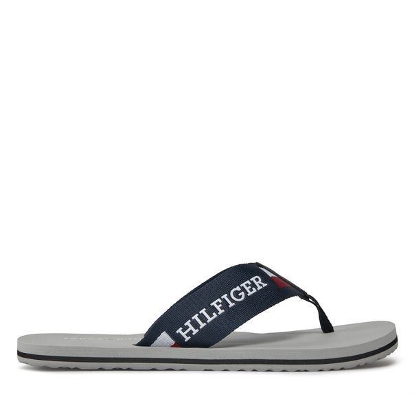 Tommy Hilfiger Japanke Tommy Hilfiger Corporate Monotype Beach Sandal FM0FM04913 Antique Silver PRT