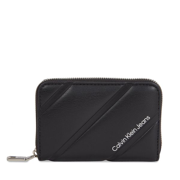 Calvin Klein Jeans Mali ženski novčanik Calvin Klein Jeans Quilted Med Zip Around K60K611972 Black BEH