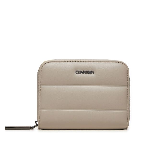 Calvin Klein Mali ženski novčanik Calvin Klein Line Quilt Medium Zip Around K60K612201 Bež