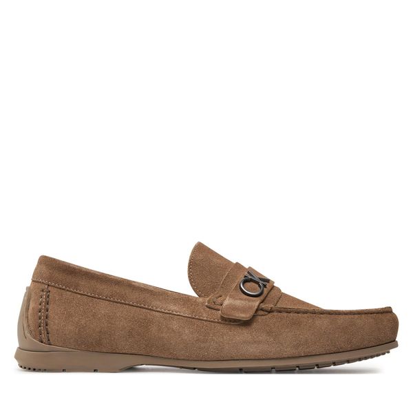 Calvin Klein Mokasinke Calvin Klein Driving Shoe Bold Logo HM0HM01448 Silver Mink A04