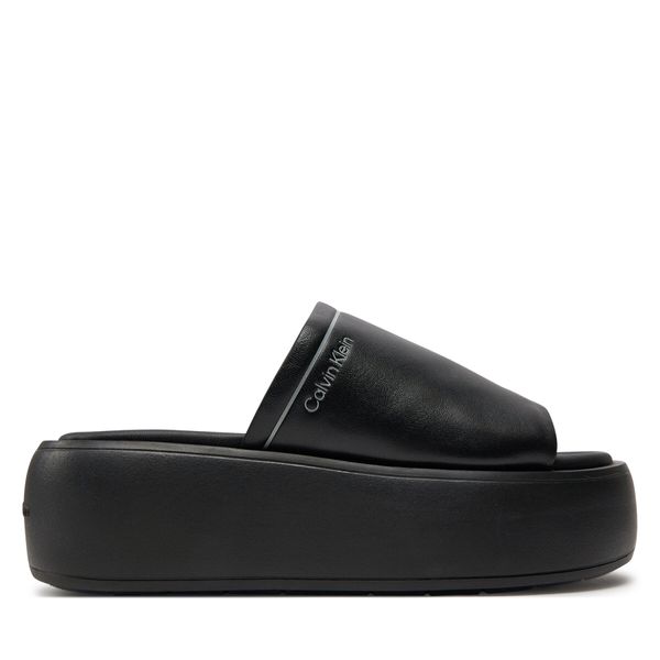 Calvin Klein Natikače Calvin Klein Flatform Slide Lth HW0HW01943 Crna