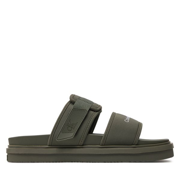 Calvin Klein Jeans Natikače Calvin Klein Jeans Double Bar Sandal Wb In Br YM0YM00946 Dusty Olive/Classic Green 0II