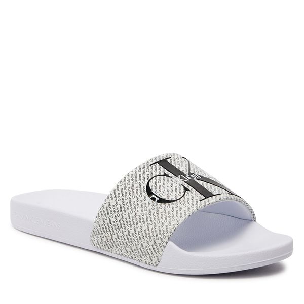 Calvin Klein Jeans Natikače Calvin Klein Jeans Slide Aop Wn YW0YW01407 Bright White/Black Aop 01W