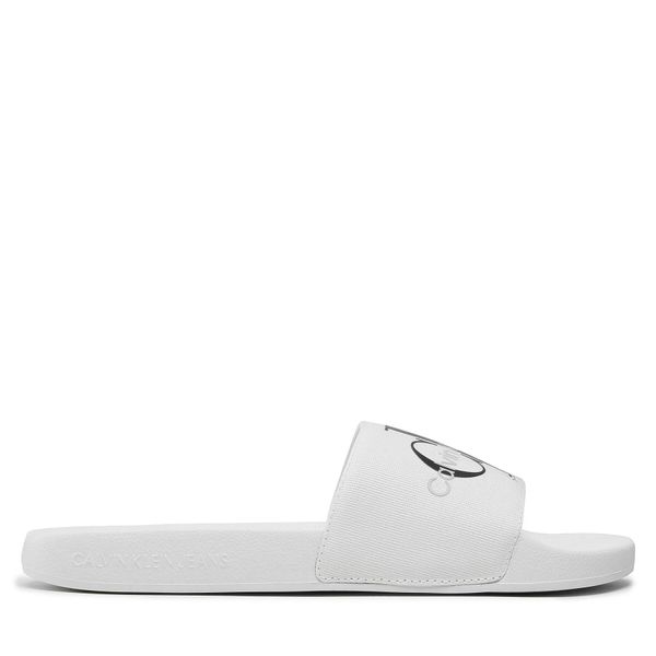 Calvin Klein Jeans Natikače Calvin Klein Jeans Slide Monogram Co YM0YM00061 Bijela