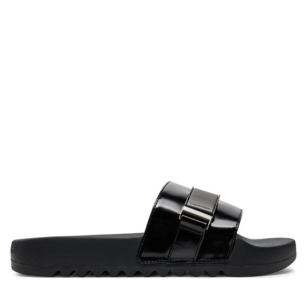 Calvin Klein Natikače Calvin Klein Pool Slide Iconic Plaque HM0HM01444 Crna