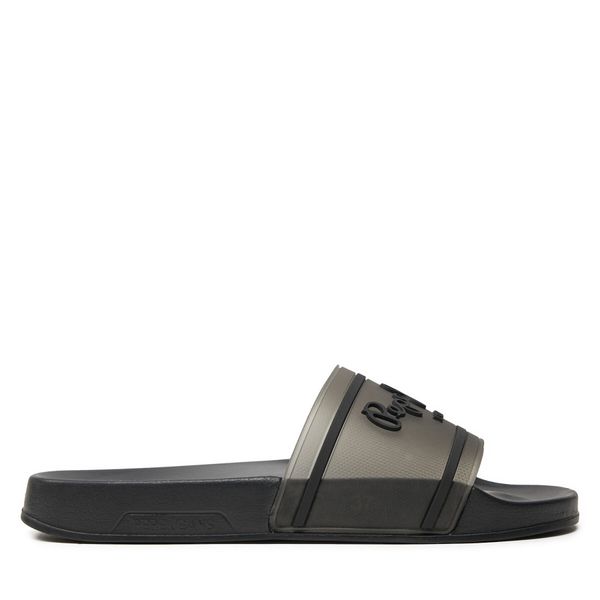 Pepe Jeans Natikače Pepe Jeans Slider Translucent W PLS70147 Crna