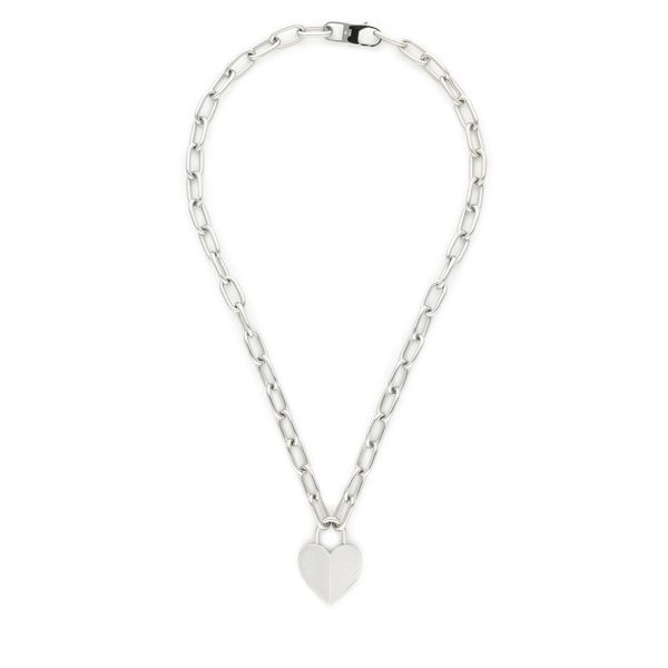 Fossil Ogrlica Fossil Harlow Linear Texture Heart JF04657040 Silver
