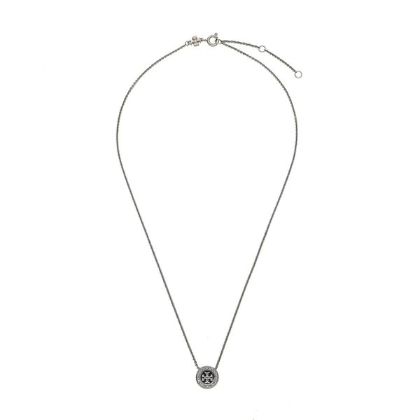 Tory Burch Ogrlica Tory Burch Kira Enamel Pave Pendant Nackalce 143755 Shiny Hematite/Black Multi 886