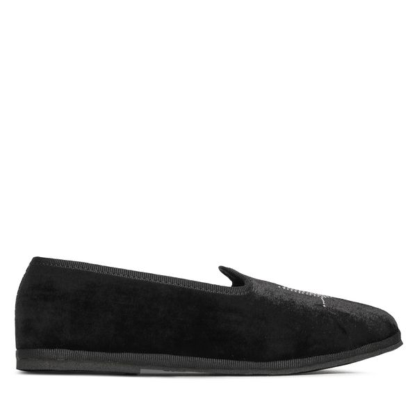 KARL LAGERFELD Papuče KARL LAGERFELD KL40023 Black Velvet W/Silver