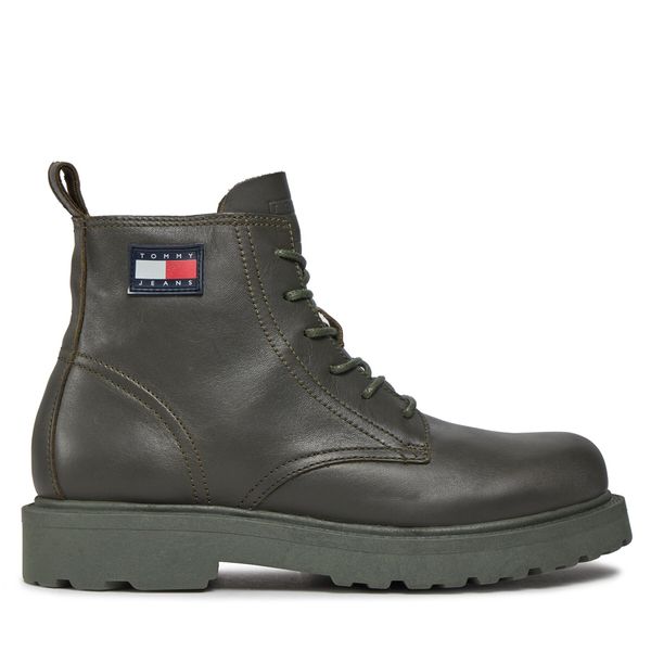 Tommy Jeans Planinarske cipele Tommy Jeans Tjm Ruberized Lace Up EM0EM01276 Pewter Green MRH