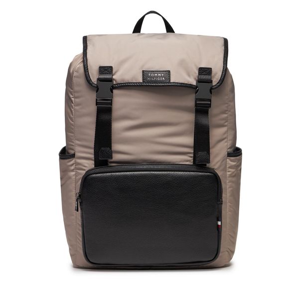 Tommy Hilfiger Ruksak Tommy Hilfiger Th Lux Nylon Flap Backpack AM0AM11817 Smooth Taupe PKB