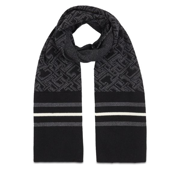 Tommy Hilfiger Šal Tommy Hilfiger Monogram Aop Scarf AM0AM12110 Black/Charcoal Gray BDS