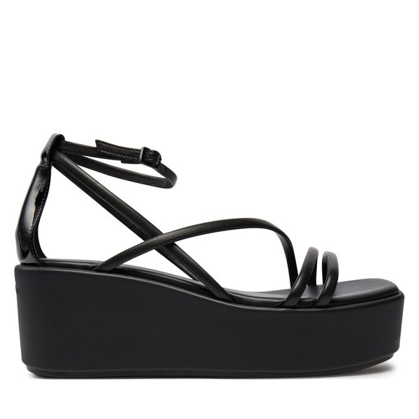 Calvin Klein Sandale Calvin Klein Wedge Sandal 30 Lth HW0HW01949 Black BEH
