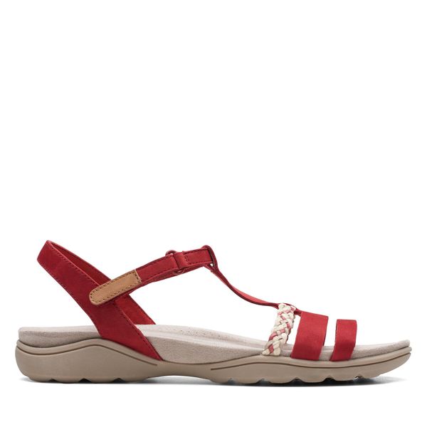 Clarks Sandale Clarks Amanda Tealite 26171130 Red Nubuck