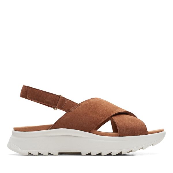Clarks Sandale Clarks DashLite Wish 26171950 Dark Tan Suede