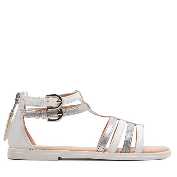 Geox Sandale Geox J Sandal Karly Girl J7235D 054AJ C1Z1N S White/Lt Silver