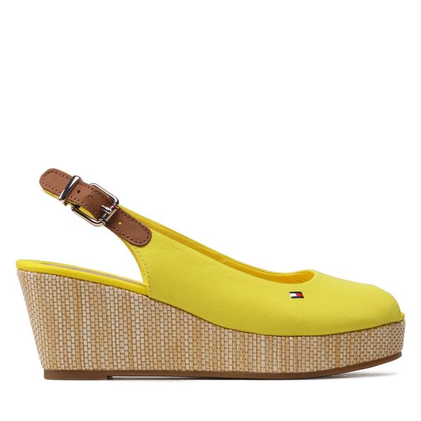 Tommy Hilfiger Sandale Tommy Hilfiger Iconic Elba Sling Back Wedge FW0FW04788 Vivid Yellow ZGS