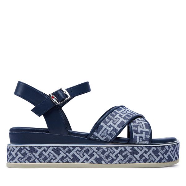 Tommy Hilfiger Sandale Tommy Hilfiger Logo Oll Over Platform Sandal T3A2-33256-0325 S Denim/Blu A593