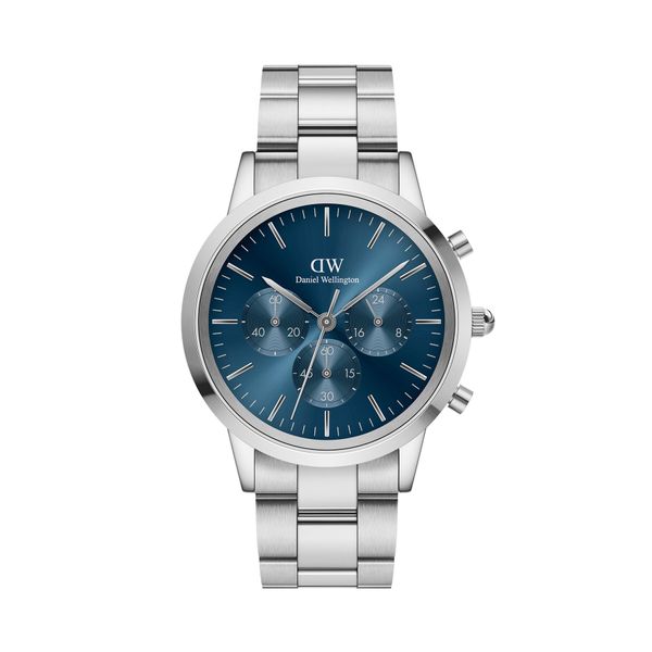 Daniel Wellington Sat Daniel Wellington Iconic Chronograph Link Arctic DW00100644 Silver