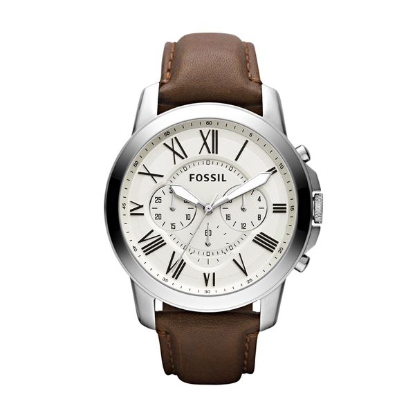 Fossil Sat Fossil Grant FS4735 Dark Brown/Silver/Steel