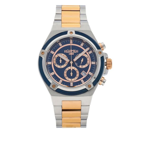 Roamer Sat Roamer Tempomaster Chrono 221837 49 45 20 Navy/Rose Gold/Silver