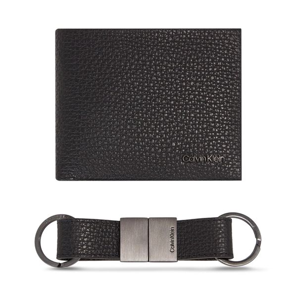 Calvin Klein Set novčanik i privjesak Calvin Klein Gs Minimalism Bifold 5Cc+Keyfob K50K511023 Ck Black BAX